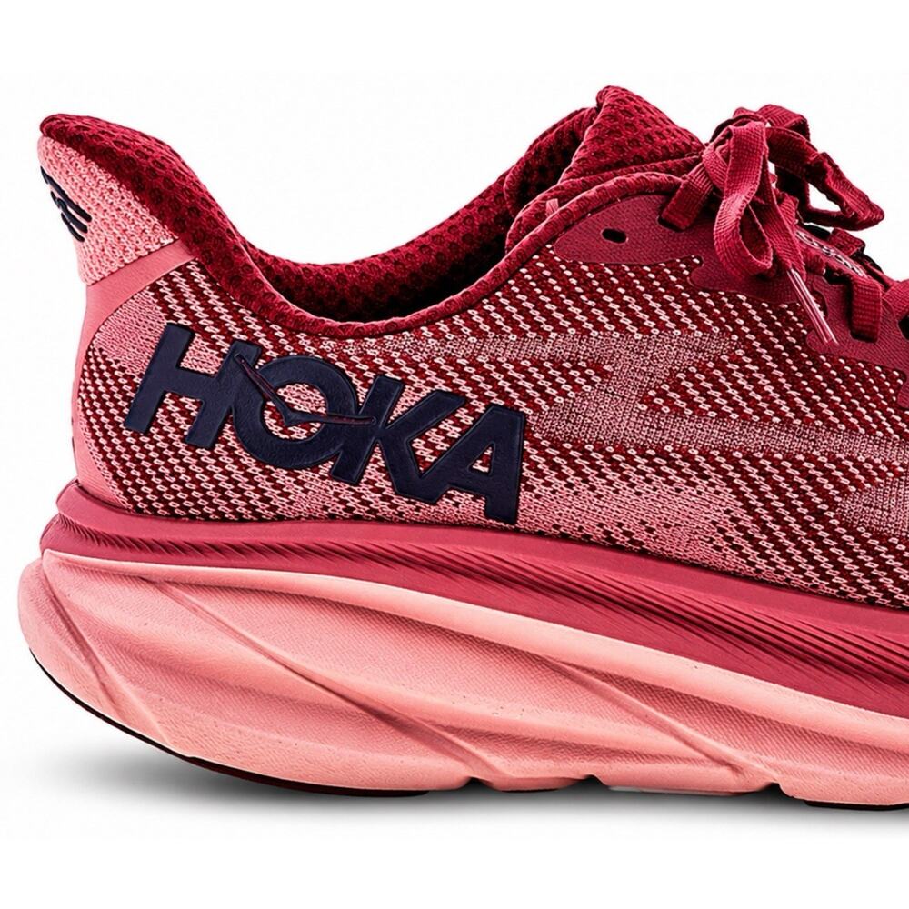 HOKA One One Clifton 9 Running Shoes Women’s Size 9 Burgundy Athletic Sneakers - Picture 3 of 7
